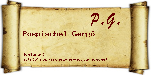 Pospischel Gergő névjegykártya